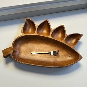 vintage wooden jalapeño tray serving dish hand carved handcrafted Philippines